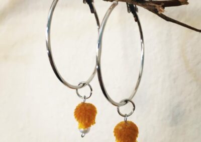 Yellow jazilda round earrings.