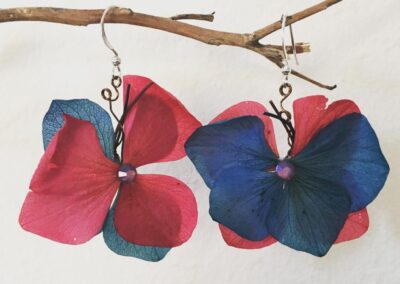 Hydrangea and Swarovski earrings