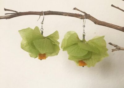 Green hydrangea earrings