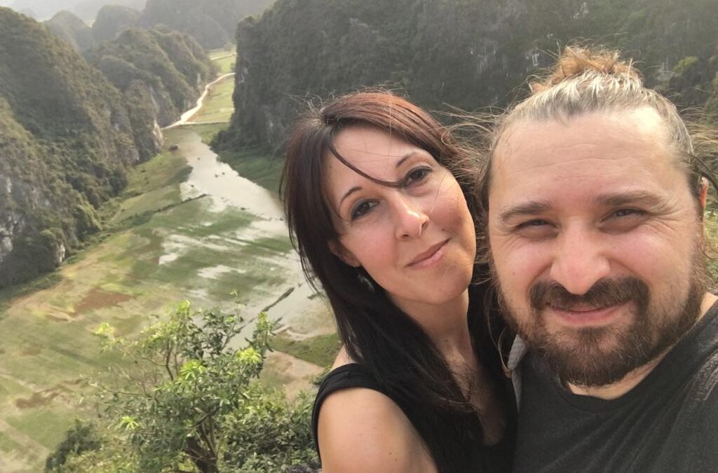 Eli and Marco in Vietnam, the view from Hang Múa in Ninh Bình.